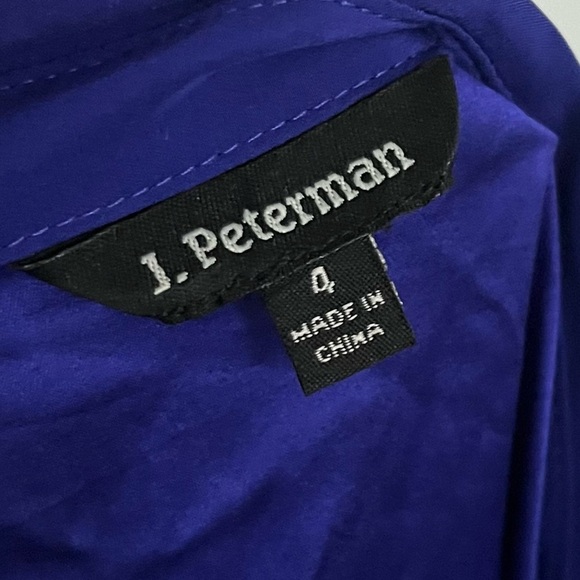 J Peterman • Silk Elegant Blue Women's Dress - Picture 5 of 6